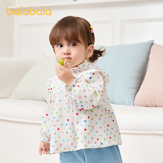 BALABALA balaOne BALABALA children's clothing girls' coats baby tops 2026 new spring clothes sweet white tone 00311 80