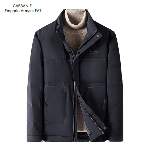 Emporio Armani EA7 Armani winter men's down jacket new youth fashion stand-up collar white duck down warm Korean style short casual outer black M 170