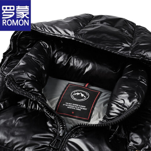 ROMON Зимний мужской пуховик Короткий гусиный пуховик Мужская съемная шапка Защита от холода Толстая теплая модная повседневная куртка Красная 2XL