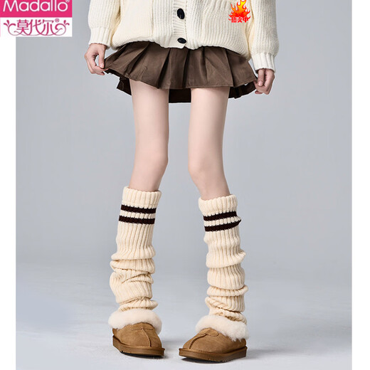 Modal Japanese jk knitted socks women's striped black slimming autumn and winter thick warm leg covers hot girl long calf pile socks black one size