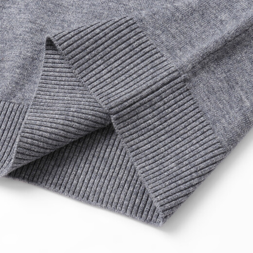 Bosssunwen 100% sheep wool new spring casual versatile soft breathable half turtleneck solid color men's wool sweater light gray M