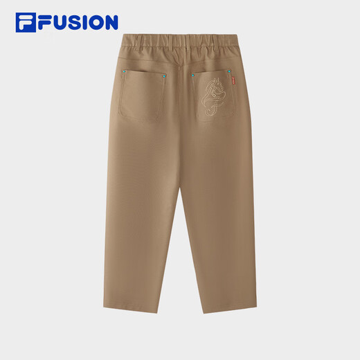 FILA FUSION Zhang Hao's same style FILA trendy brand woven trousers for men 2026 spring and new year fashion straight pants Shiyan Brown-BN S 165/76A/S