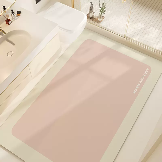 Yusenyi Bathroom Floor Mat Bathroom Toilet Large Size Carpet Cream Wind Diatom Mud Water Absorbent Anti-Slip Speed Weiwei Bright Star Vertical Version 100x120CM (Floor-Floor Non-curling Large-size Balcony Universal)