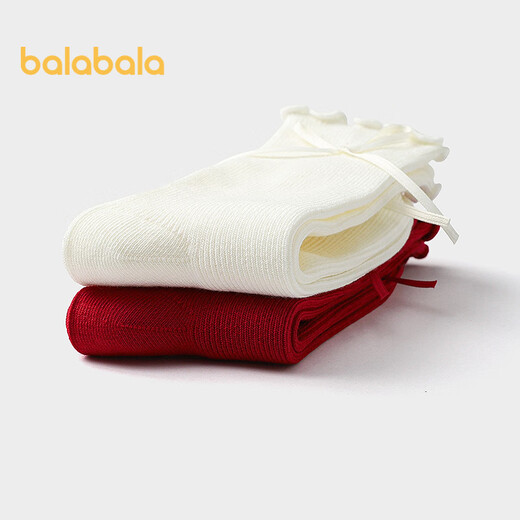 Balabala Children's Socks Spring and Autumn Women's Cotton Socks Mid-Tube Socks Sweet Bow Knot Two Pairs Same Style in the Shopping Mall