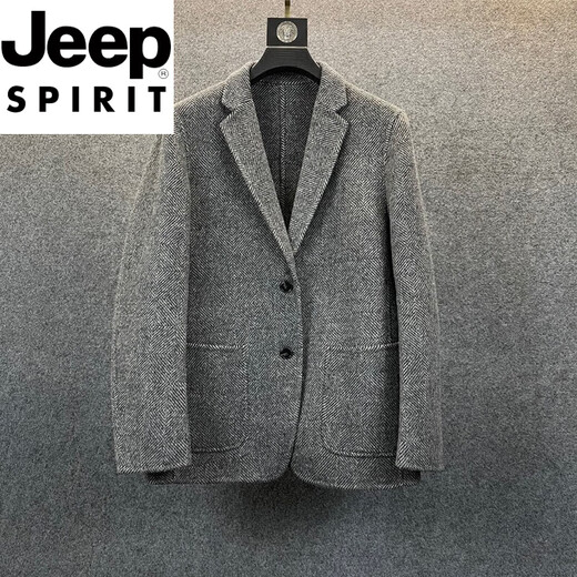 JEEP SPIRIT New Business Casual Suit Jacket Men's Autumn and Winter New Trendy Fashion Versatile British Suit Collar Jacket Gray XL