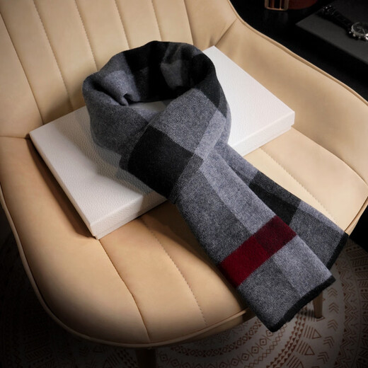 UOSO Men's Scarf Winter Style 2025 New Pure Wool Scarf Men's Versatile Warm Thick Scarf Men's Gift Group Purchase Customized Style