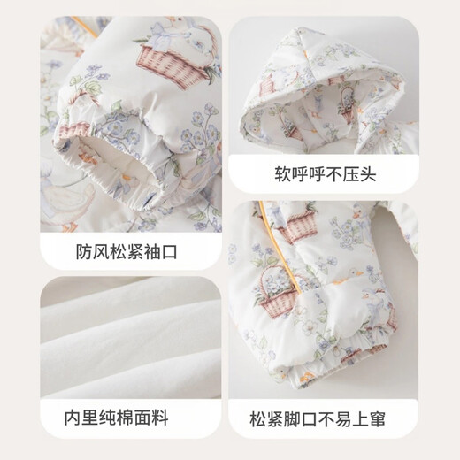 Wua wua baby jumpsuit cotton padded clothes thickened windproof baby clothes newborn warm winter clothes going out New Year clothes Christmas tree 180g quilted suitable for under 13 59cm 1-3 months weight 8-12Jin Jin is equal to 0.5 kg