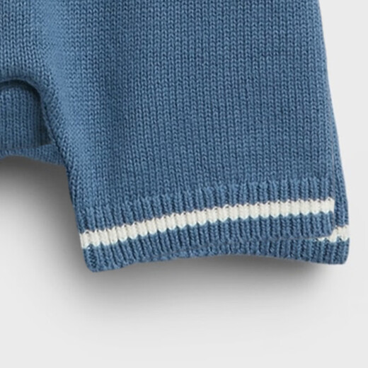 Gap Gap infant and toddler 2026 spring new pure cotton bear POLO short-sleeved jumpsuit children's clothing US version 880369 gray blue 80cm /48 Asian code 9-18 months / US code 12-18 months