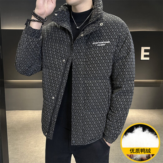 Snow Flying (SNOWFLYING) Jiujiang down jacket source factory men's high-end Jiaxing Pinghu stand-up collar wash-free jacket 2025 new style black XL men's style 2025 new style recommended 140-160Jin Jin equals 0.5 kg