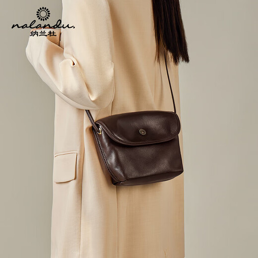 Nalandu cowhide small square bag women's bag new lightweight crossbody commuter bag as a birthday and New Year gift for girlfriend