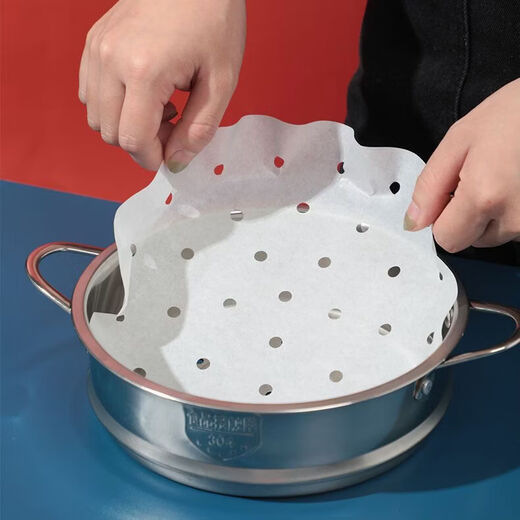 Shantou Lincun non-stick steamer paper disposable small steamed bun oil paper round steamed bun paper household bottom paper cage drawer pad paper (round steamer paper shipped from Chaozhou warehouse-16cm