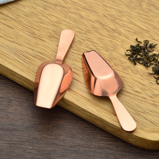 Guangyi Japanese style copper tea spoon tea shovel handmade mini small copper brass tea spoon tea spoon single tea set accessories copper mini small tea shovel 1 piece