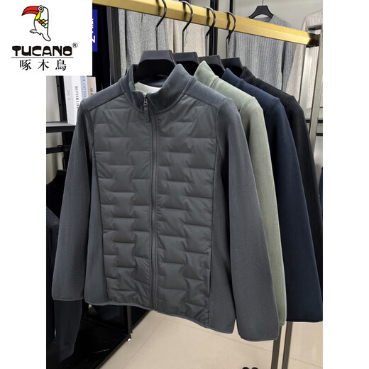 啄木鸟（TUCANO）秋冬新款男士轻薄羽绒服户外加绒加厚保暖冲锋衣内胆抓绒外套 JD25815-军绿 2XL 建议120-140斤穿