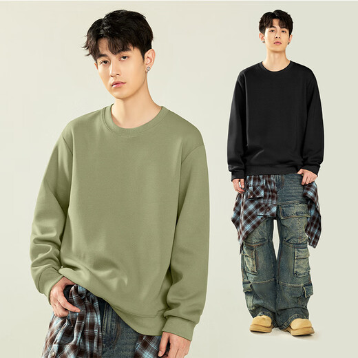 Jeanswest Men's Round Neck Sweatshirt 2026 Year of the Horse Good Luck for the Year of the Horse Spring Style Burgundy Trendy Printed Casual Top Burgundy (Sweet Velvet Apple Chest Logo) M (170) (Full refund for quality issues within 30 days)