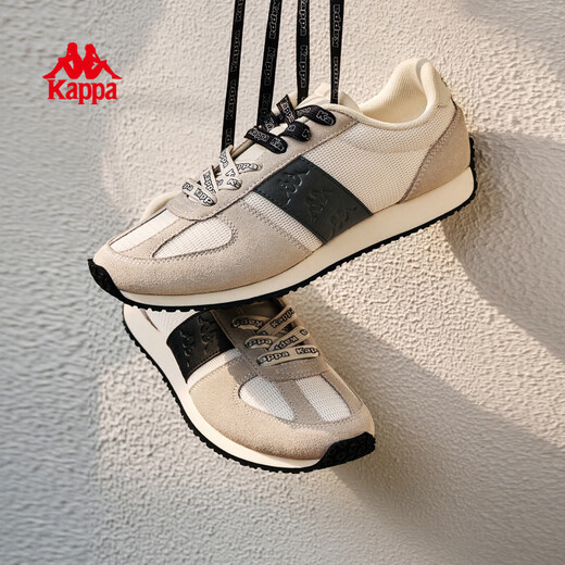 Kappa (Kappa) women's shoes moral training shoes women's 2025 winter new soft-soled lightweight sports shoes fashionable versatile casual shoes thick-soled sneakers cheese white/black 35