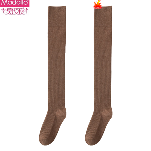 Modal stockings for women, extended over-the-knee socks, non-slip winter wool thigh socks, warm and thickened autumn and winter knee socks, off-white, 2 pairs M, one size fits all, 35-40/silicone non-slip/wool warm socks, 58c left