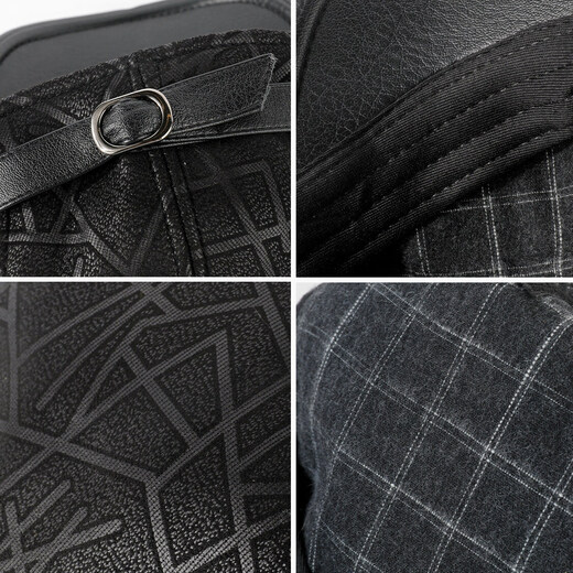 SOOKI British style retro classic beret men's autumn and winter new windproof and warm forward hat middle-aged and elderly dad hat black three-piece set hat + scarf + gloves one size (56-58cm)