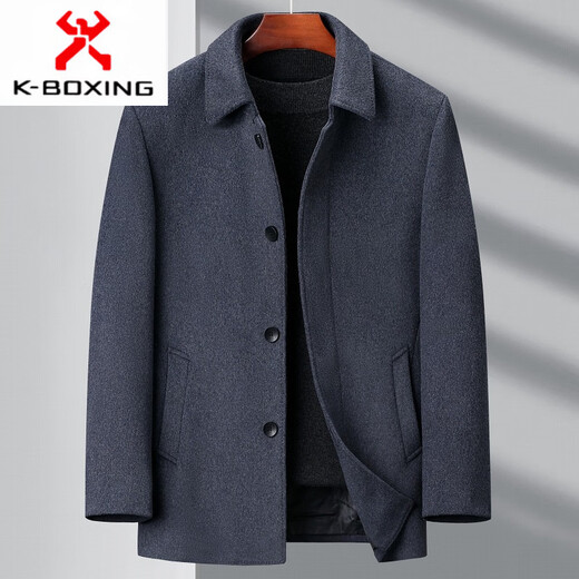 KBXNG Jinba Sheep Coat Men's 2025 Winter Business Casual Middle-aged and Elderly Thickened Warm Short Wool Single-Lined Jacket Black M 170