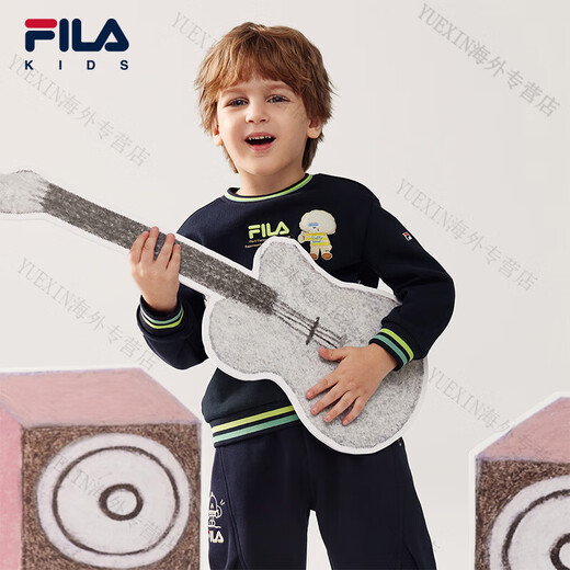 FILA KIDS Children's Clothing Boys' Sweaters 2026 Spring New Children's Comfortable Casual Tops Legend Blue-NV 105 cm