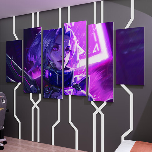 Fantasy E-Sports Computer Room Layout Game Internet Cafe Wall Painting Boys Bedroom Room Decoration Background Poster Sticker 80023 Punk Style + Picture Color + Style Two 5mmCK Board Large