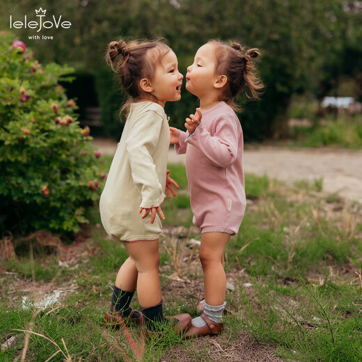 LELE JOVElelejove Nordic style baby spring pure cotton triangle crawl suit for small month old baby 26 spring long-sleeved fart jacket, glazed yellow 73cm