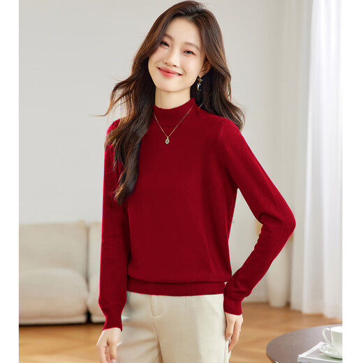 Snow Flying (SNOWFLYING) new winter sweater for women, half turtleneck, long sleeves, super soft, comfortable, casual knitted bottoming shirt, solid color inner top
