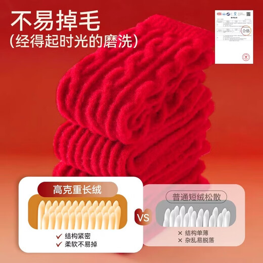 Mianqi Bear Baby Knee Pads Baby Autumn and Winter Thickened Red New Year Socks Covers Infant Diaper Changing Magic Warm Leg Socks Hemp Flowers + Vertical Stripes - 2 Pairs Thick Australian Velvet Not Easy to Shed One Size Recommended Age 0-4 Years