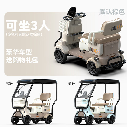Reisvichi covered four-wheel electric car for the elderly with a shed, household urban small-sized disabled adult power-assisted battery car 48V25Ah ternary lithium battery