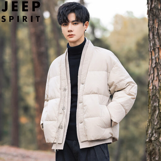 JEEP SPIRIT New Chinese style Chinese style down jacket men's winter thickened warm and cold-proof clothing high-end men's jacket black XL