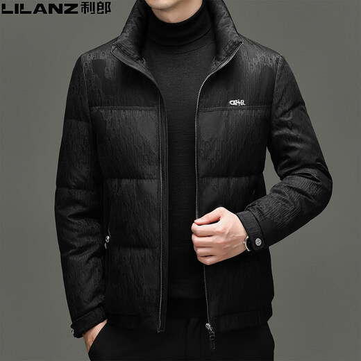 Мужской зимний пуховик нового национального стандарта в том же стиле в торговом центре Lilang, повседневный утепленный мужской теплый мужской воротник-стойка среднего и молодого возраста, черный M 170 (100-120Jin Jin равен 0,5 кг)