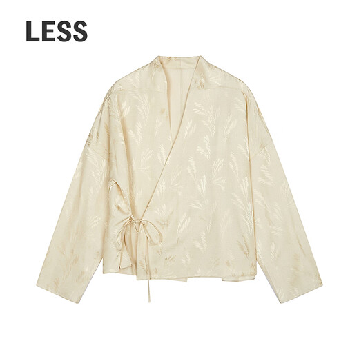 LESS Shopping Mall Same Style/CNY Series 2026 Spring New Chinese Jacquard Silk Shirt for Women 2Q2213640 110 Beige XS