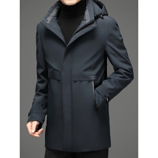 LILANZ новый мужской пуховик средней длины, высококачественный бренд, моющийся, зимний, новый утолщенный верх на утином пуху, черный 90, белый утиный пух, съемный капюшон + подкладка M 170, подходит для веса (100-120 Jin Jin соответствует 0,5 кг)