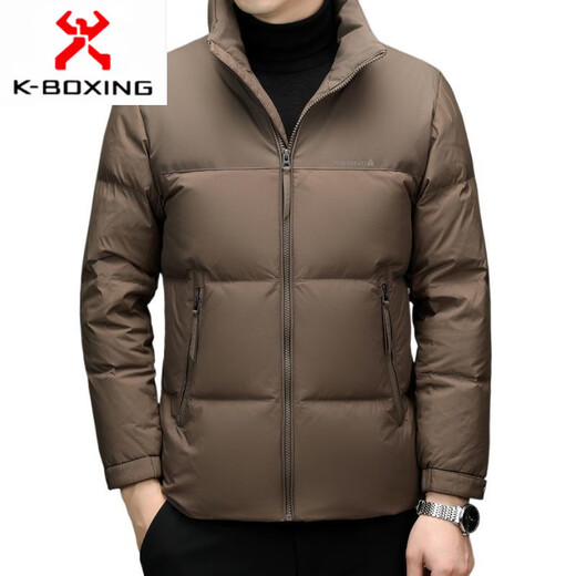 KBXNG劲霸2025冬季新款羽绒服男装加厚保暖商务纯色简约短款百搭潮流外 米白色 L 175