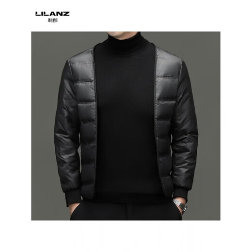 LILANZ Autumn and Winter Business Casual Jacket Lined Goose Down Removable Jacket Men's Lapel Executive Down Jacket Men Ha Qing 14XL (170)