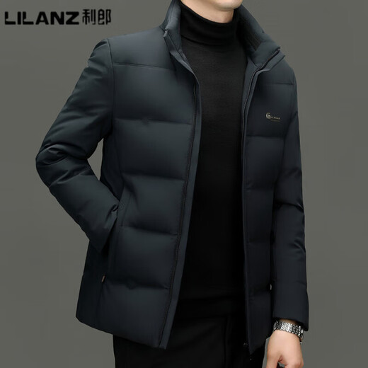 LILANZ Down Jacket 2025 Winter New Casual Business Men's White Duck Down Stand Collar Short Fashion Down Jacket Black M (170)
