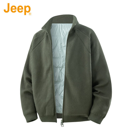 JEEP American genuine high-end lightweight knitted down jacket winter warm and cold-proof men's casual stand-up collar trendy jacket royal blue international big brand XL