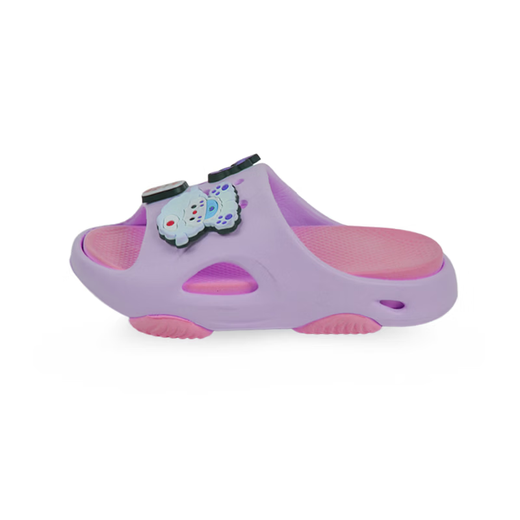 New children's EVA slippers, cute cartoon soft fufu slippers for home and outdoor use, light purple 20.5