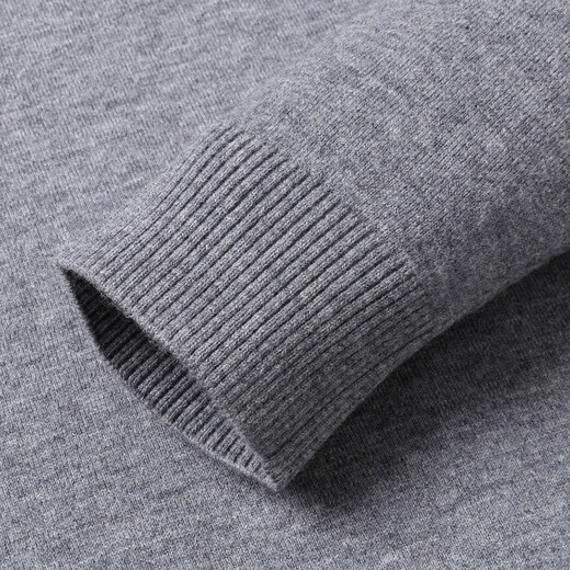 Bosssunwen 100% sheep wool new spring casual versatile soft breathable half turtleneck solid color men's wool sweater light gray M