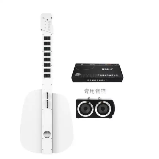 He Jian Bow Playing and Singing Guitar All-in-one Stringless Smart Manual Automatic Beginner Guitar Beginner's Entry Electronics Basic Wood Color 6 Tone + Speaker