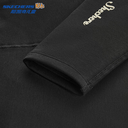 Skechers Skechers children's knitted leggings autumn and winter girls black slim basic versatile elastic pants L126G024 carbon black /0018 120