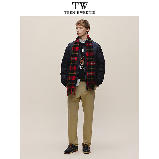 Teenie Weenie小熊男装美式户外日常防泼水绗线棒球款羽绒服 黑色 M