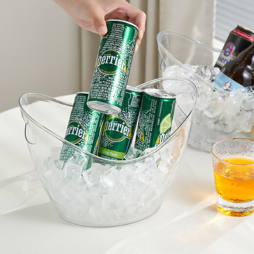 Yusenyi acrylic ice bucket transparent ingot thickened champagne bucket plastic bar ktv soda beer frame ice cube red wine bucket 4L transparent