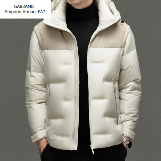 Emporio Armani EA7阿玛尼连帽羽绒服男款2026冬季新款男装休闲加厚保暖鸭绒外套男 黑色 M 170