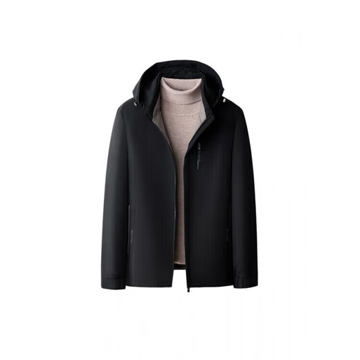 LILANZ Мужская пуховая куртка Мужская деловая повседневная куртка с капюшоном Универсальная теплая высококачественная короткая осенне-зимняя новая куртка черного цвета 86213 Средняя толщина 14XL (195) 108a Рекомендуется 185-210 Джин Джин равен 0,5 кг