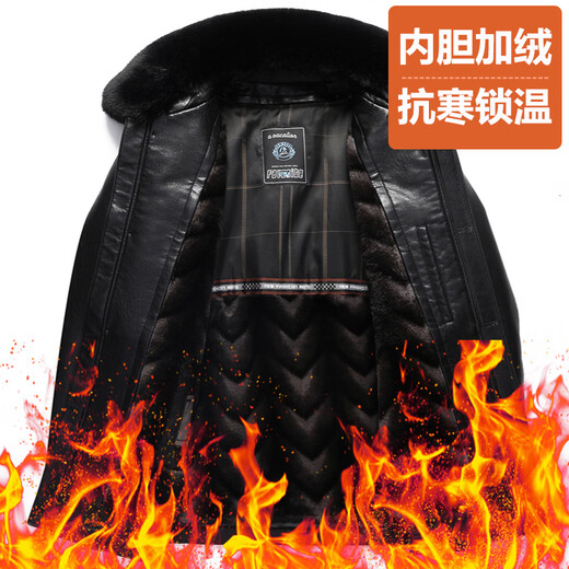Aoyanlai dad leather jacket velvet thickened 2025 new middle-aged and elderly winter jacket 228 black L 175_88A