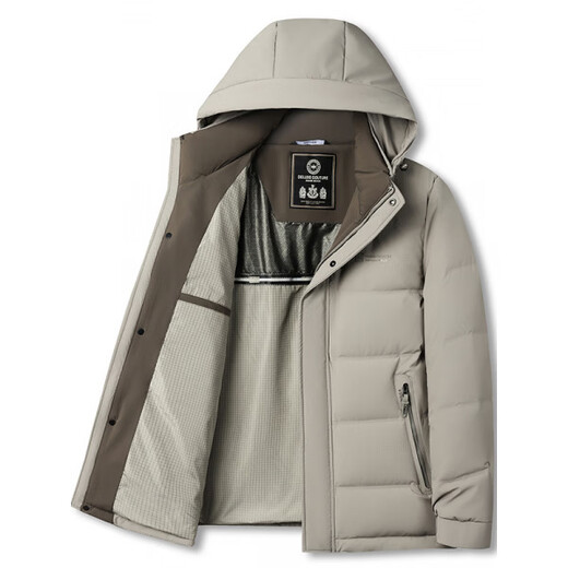 Lilang Shopping Mall's same style men's down jacket winter new high-end light and warm casual goose down jacket thickened jacket gray M 170 recommended 90-120 Jin Jin equals 0.5 kg