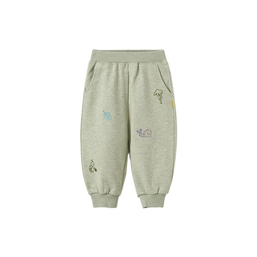 Papa new product crawling spring baby pants for men and women baby flower gauze texture sweatpants literary and casual versatile light green 80