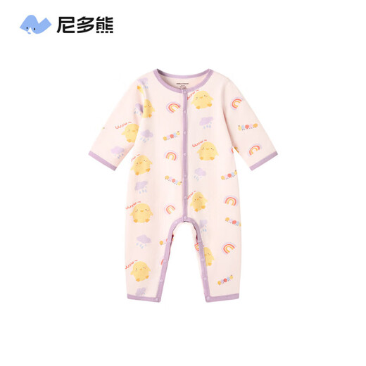 Nido Bear Spring Clothes New Baby Clothes Baby Jumpsuit Pure Cotton Romper Suit Infant and Toddler Spring and Autumn Pajamas Rainbow Chick 73cm