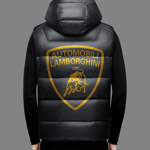 Wirpta Lamborghini co-branded thin down jacket vest for men winter new light luxury versatile warm casual slim jacket black (spot Suda) L