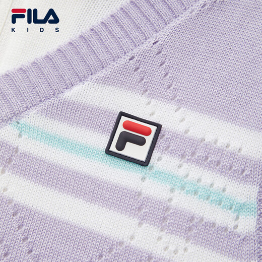 FILA children's clothing dress 2026 spring new style girls and children's fake two-piece woolen pleated skirt cloud white-WT 120
